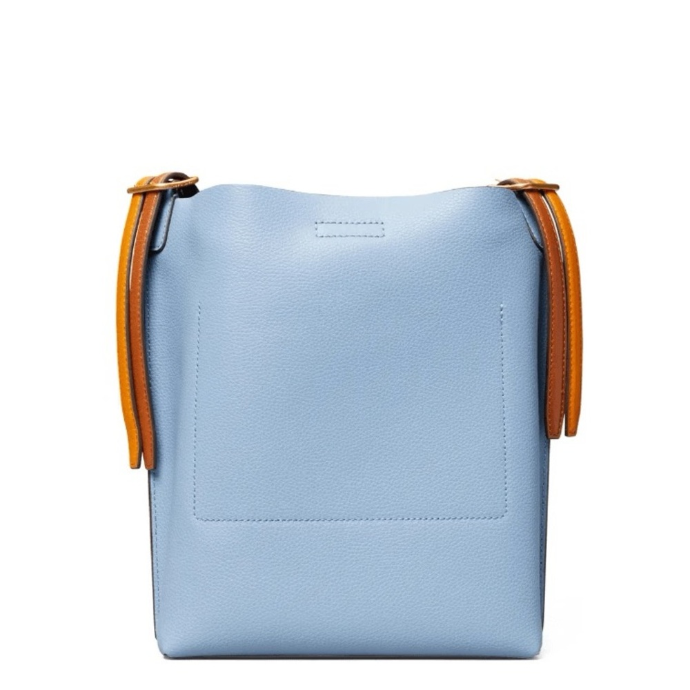 Tory Burch Perry Bucket Bag Blue Yonder - Picture 3 of 11